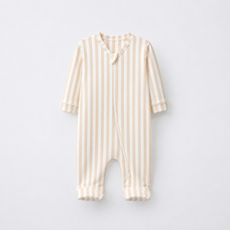 Koala & Kitty bamboo cotton baby sleepsuit — zip romper onesie detail