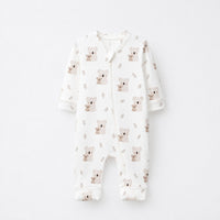 Koala & Kitty bamboo cotton baby sleepsuit — two-way zip romper onesie