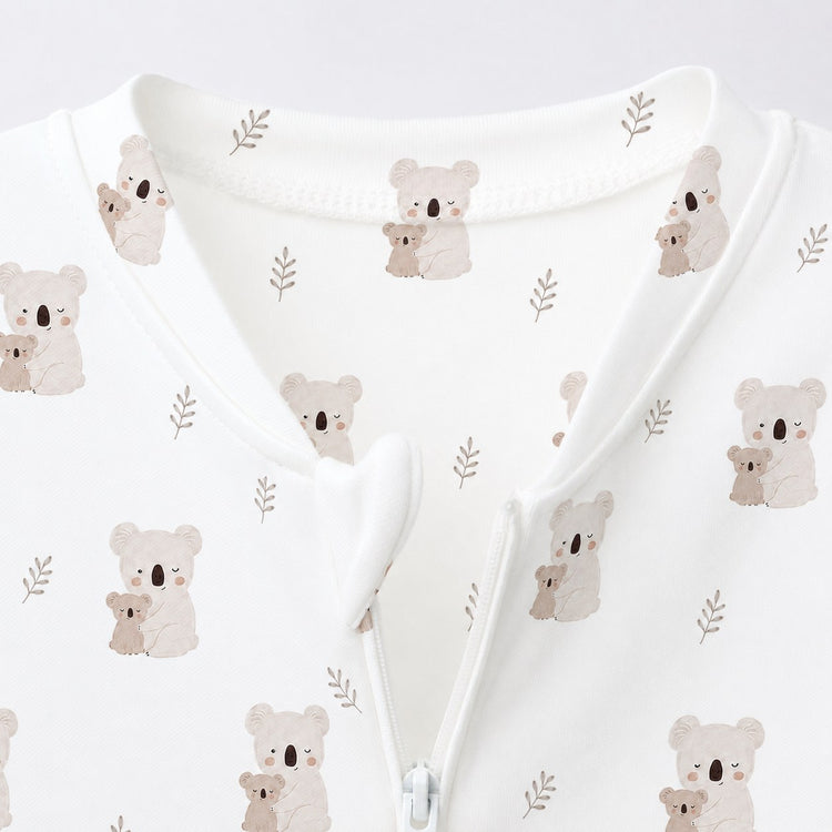 Koala & Kitty bamboo cotton baby sleepsuit — footed zip-front sleepsuit, onesie romper