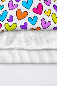 Multi Hearts Hooded Barrel Pant Set flat lay by Anaario