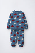 Teal Cloud Jogger Set flat lay by Anaario
