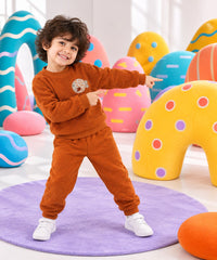 Rust Fish Fleece Set on child by Anaario – winter fleecewear
