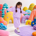 Lavender Flowers Hooded Barrel Pant Set on girl by Anaario – winter kidswear