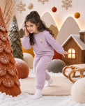 Lavender Hot Air Balloon Fleece Set on child by Anaario – winter fleecewear