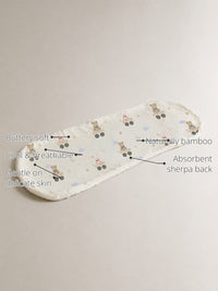 Carriage Teddy Bamboo Baby Burp Cloth features