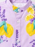 Boy wearing Anaario Lemon Lavender Shirt Set