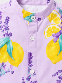 Boy wearing Anaario Lemon Lavender Shirt Set