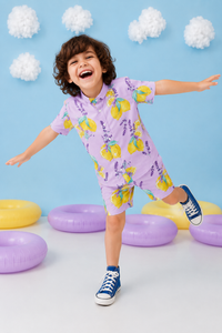 Boy wearing Anaario Lemon Lavender Shorts
