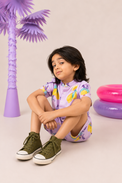 Boy wearing Anaario Lemon Lavender Shorts