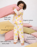 Girl wearing Anaario Lemon Zest Night Suit