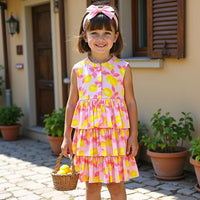 Girl wearing Anaario Lemon Zest Tier Dress