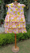 Girl wearing Anaario Lemon Zest Tier Dress