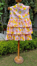 Girl wearing Anaario Lemon Zest Tier Dress