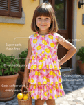 Girl wearing Anaario Lemon Zest Tier Dress