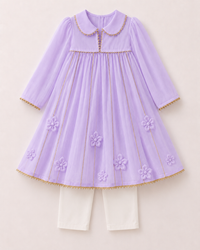 Indian Lilac Anarkali Set - Anaario - Image 3