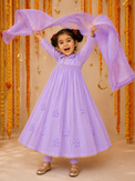 Indian Lilac Anarkali Set - Anaario - Image 7