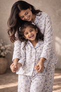 Girl wearing Anaario Lilac Bloom Night Suit