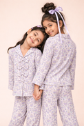 Girl wearing Anaario Lilac Bloom Night Suit