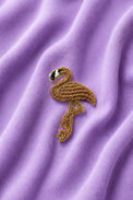Lilac flamingo-motif asymmetrical kurta by Anaario - pose 4