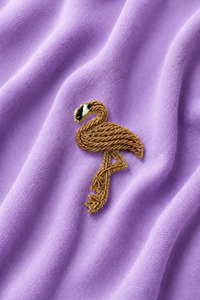Lilac flamingo-motif asymmetrical kurta by Anaario - pose 4