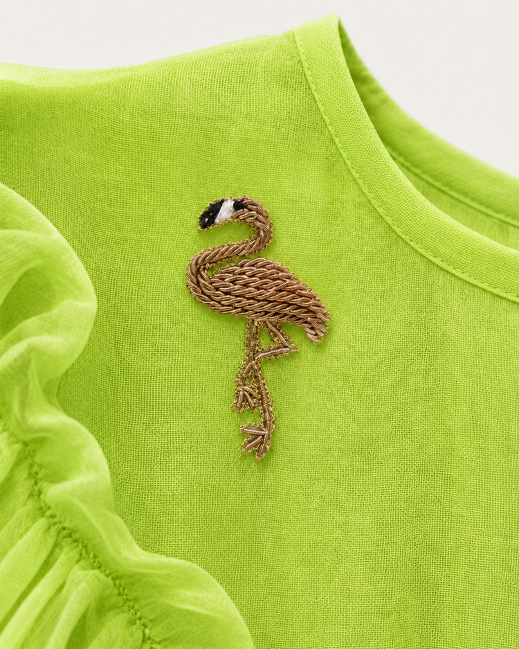 Indian Lime Flamingo Peplum Palazzo Set - Anaario - Image 6