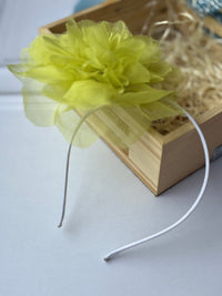 Lime Flower Organza Bow Hairband
