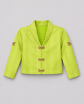 Indian Lime Green Dragonfly Jacket-Lehenga Set - Anaario - Image 3