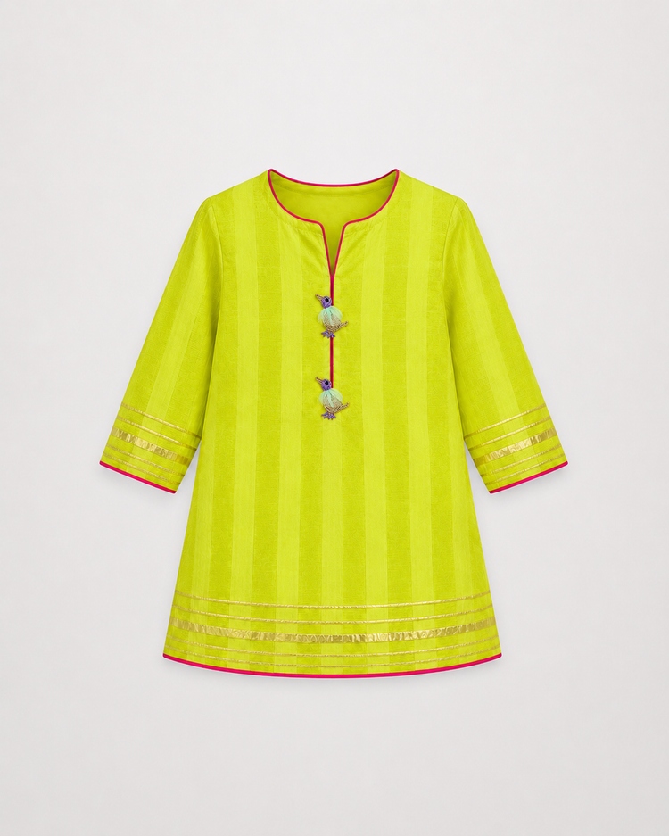 Indian Lime Green Navy Lehenga Set - Anaario - Image 4