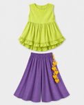 Indian Lime Purple Palazzo Set - Anaario - Image 3