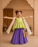 Indian Lime Purple Palazzo Set - Anaario - Image 7