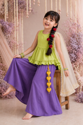 Indian Lime Purple Palazzo Set - Anaario - Image 8
