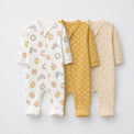 Lion & Koala bamboo baby sleepsuit combo — coordinating full-sleeve two-way zip romper onesies