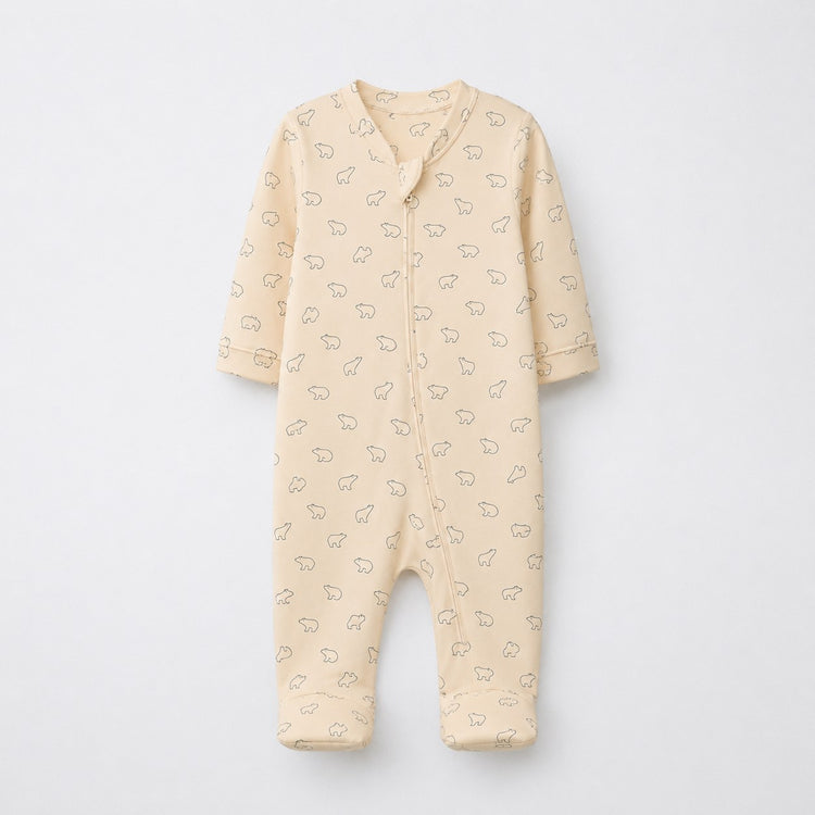 Lion & Koala bamboo cotton baby sleepsuit — footed zip-front sleepsuit, onesie romper
