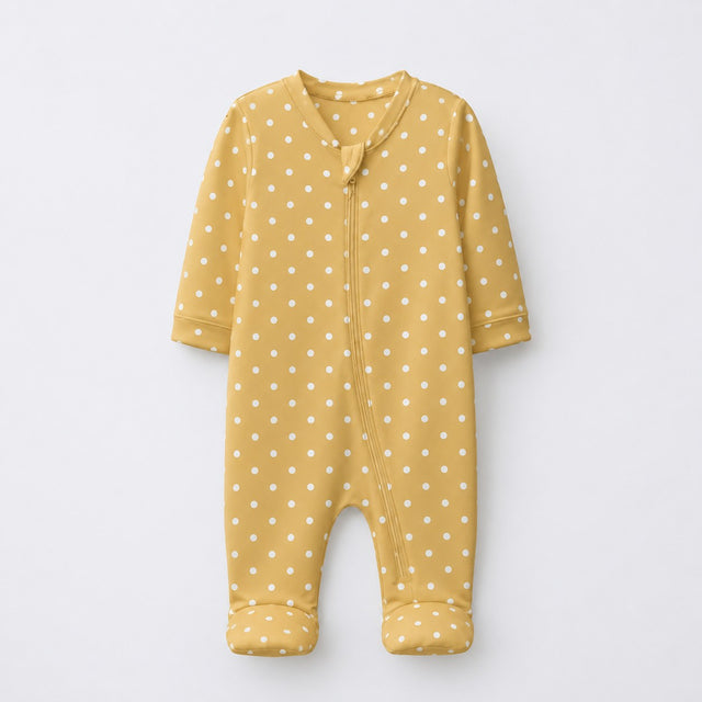 Lion & Koala bamboo cotton baby sleepsuit — two-way zip romper onesie