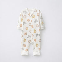 Lion & Koala bamboo cotton baby sleepsuit — bamboo cotton onesie romper flatlay