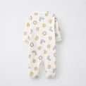 Lion & Koala bamboo cotton baby sleepsuit — zip romper onesie detail