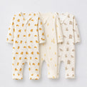 Little Lion bamboo baby sleepsuit combo — coordinating full-sleeve two-way zip romper onesies