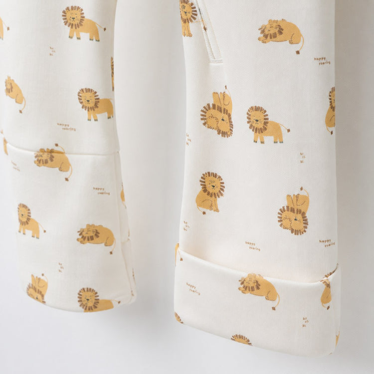Little Lion bamboo cotton baby sleepsuit — footed zip-front sleepsuit, onesie romper