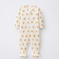 Little Lion bamboo cotton baby sleepsuit — bamboo cotton onesie romper flatlay