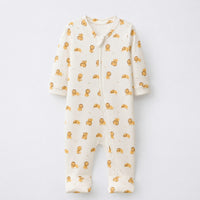 Little Lion bamboo cotton baby sleepsuit — bamboo cotton onesie romper flatlay