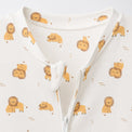 Little Lion bamboo cotton baby sleepsuit — zip romper onesie detail