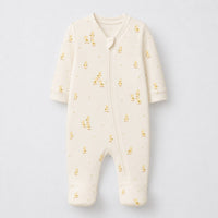 Little Lion bamboo cotton baby sleepsuit — full-sleeve baby sleepsuit, zip onesie