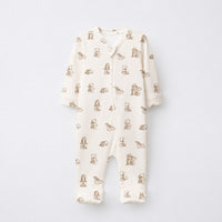 Little Lion bamboo cotton baby sleepsuit — two-way zip romper onesie