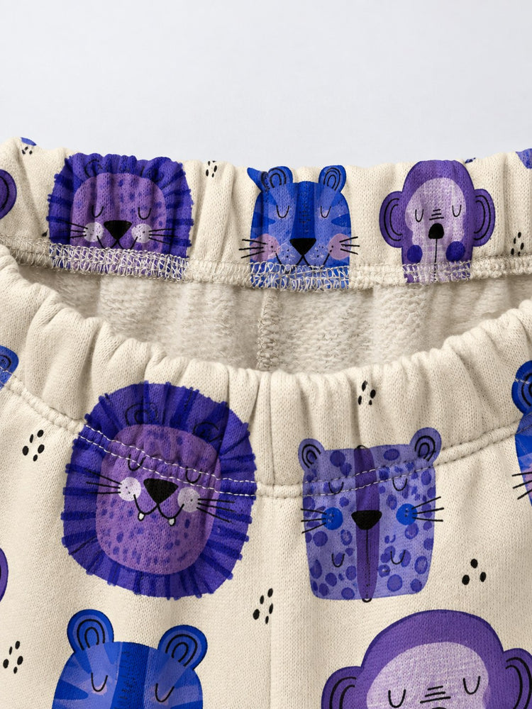 Blue Purple Lion Jogger Set flat lay by Anaario