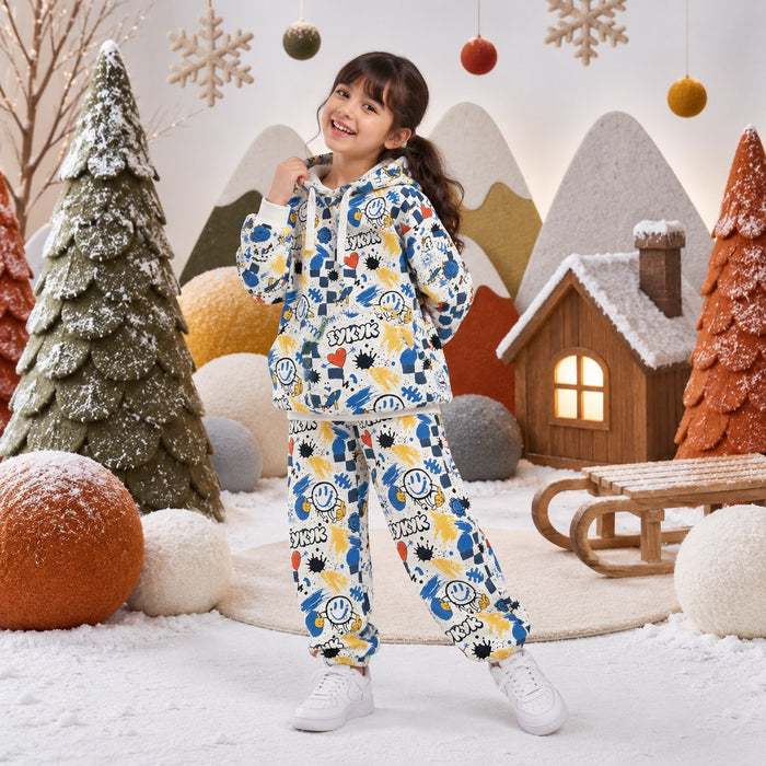 IYKYK Hooded Jogger Set on girl by Anaario – winter kidswear