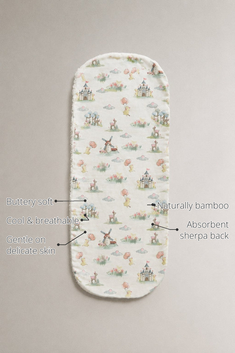 Carnival Windmill Bamboo Baby Burp Cloth features
