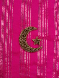 Indian Magenta Moon-Star Jacket-Lehenga Set - Anaario - Image 5