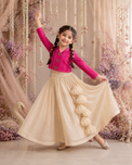 Indian Magenta Moon-Star Jacket-Lehenga Set - Anaario - Image 8