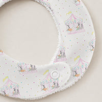 Merry-Go-Round bamboo baby bib — print detail