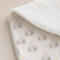 Merry-Go-Round bamboo baby bib — soft bamboo cotton flatlay